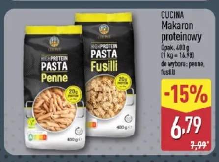 Makaron proteinowy fusilli Cucina +1 wariant