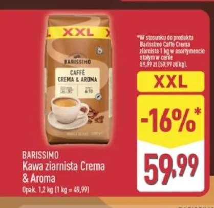 Kawa ziarnista Crema & Aroma Barissimo