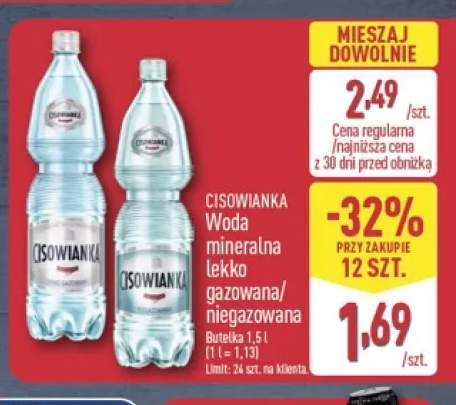 Woda mineralna lekko gazowana Cisowianka +1 wariant