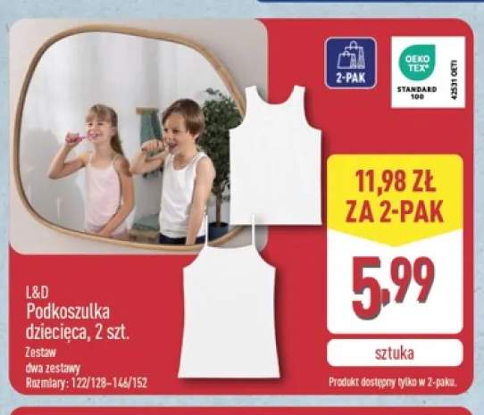 Podkoszulka dziecięca 2-pak L & D