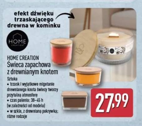 Świeca zapachowa z drewnianym knotem Home Creation