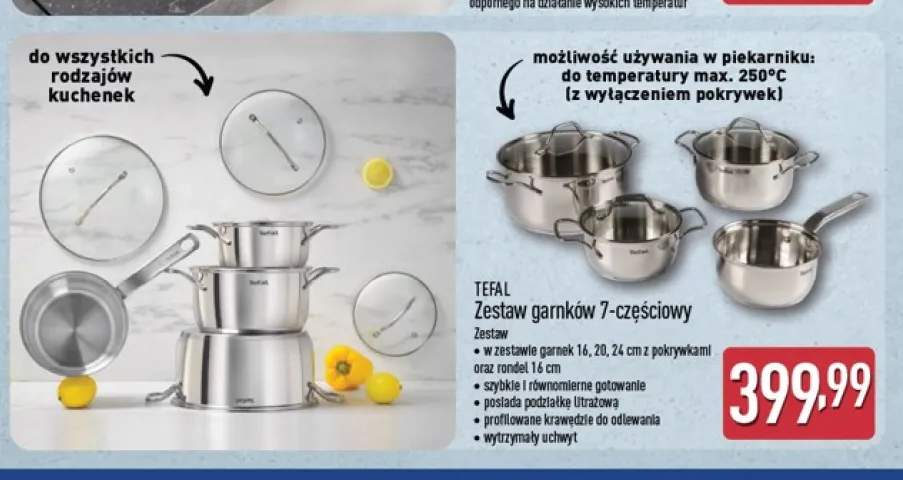 Zestaw garnków 7-częściowy Tefal