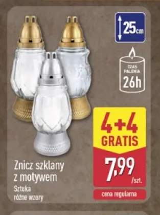 Znicz szklany z motywem