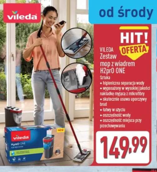 Zestaw mop z wiadrem H2prO ONE Vileda