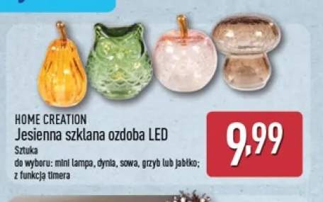 Jesienna szklana ozdoba LED mini lampa Home Creation +4 warianty