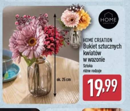 Bukiet sztucznych kwiatów w wazonie Home Creation