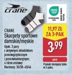 Skarpety sportowe damskie 3-pak Crane +1 wariant