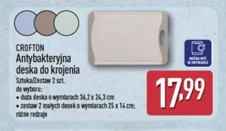 Antybakteryjna deska do krojenia duża 36,2x24,3 cm Crofton +1 wariant