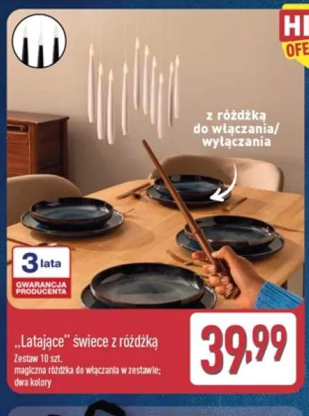 Latające świece z różdżką