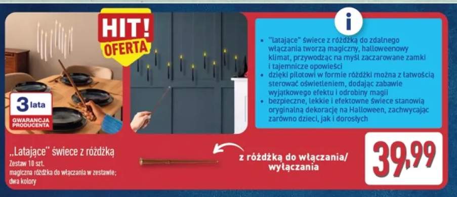 Latające świece z różdżką