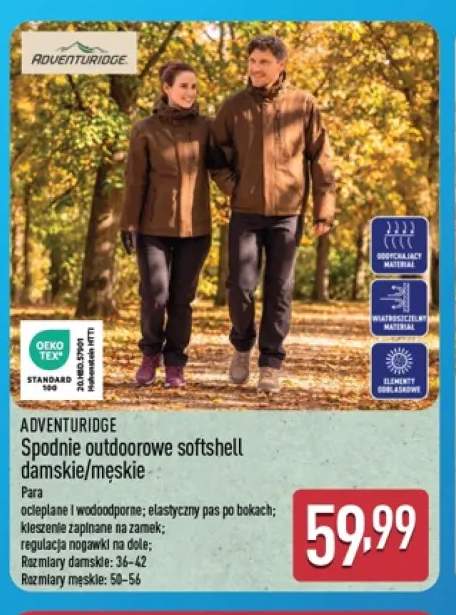 Spodnie outdoorowe softshell damskie Adventuridge +1 wariant
