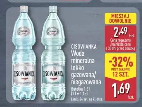 Woda mineralna lekko gazowana Cisowianka +1 wariant