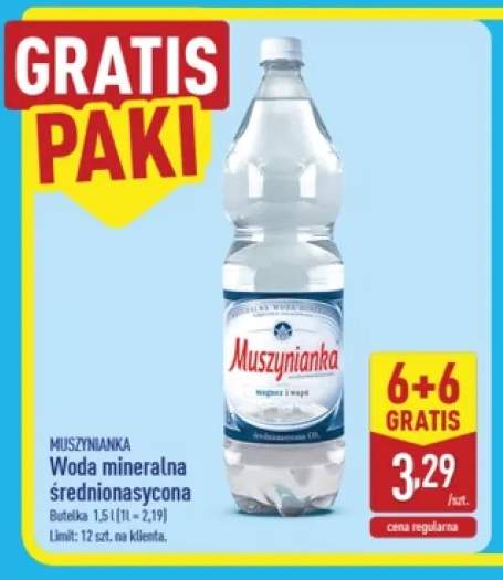 Woda mineralna gazowana średnionasycona Muszynianka