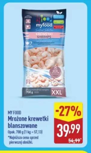 Mrożone krewetki blanszowane My Food