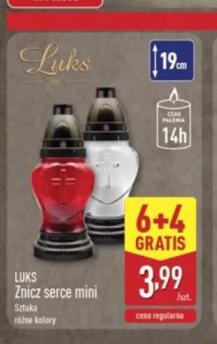 Znicz serce mini Luks
