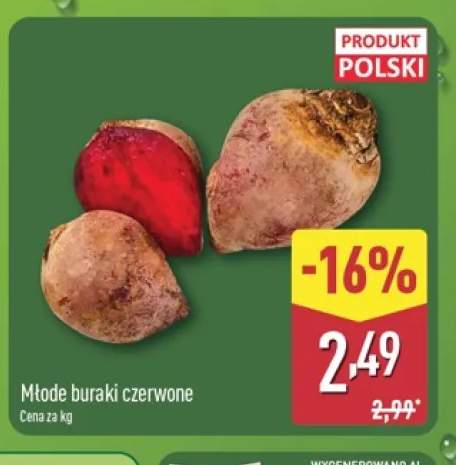 Buraki czerwone młode