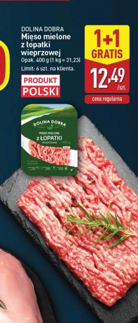 Mięso mielone z łopatki wieprzowej Dolina Dobra