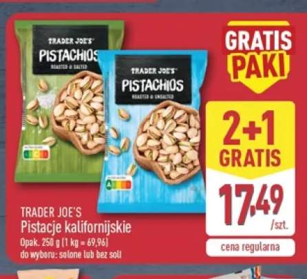 Pistacje kalifornijskie solone Trader Joe's +1 wariant