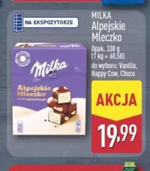 Alpejskie Mleczko Vanilla Milka +2 warianty
