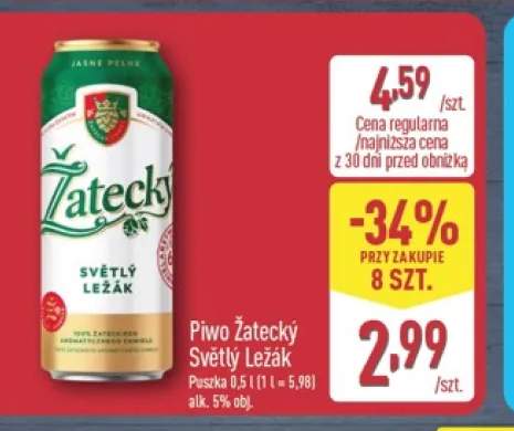 Piwo Žatecký Světlý Ležák