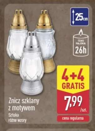 Znicz szklany z motywem