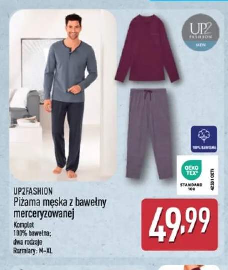 Piżama męska z bawełny merceryzowanej UP2Fashion
