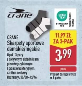 Skarpety sportowe damskie/męskie 3-pak Crane
