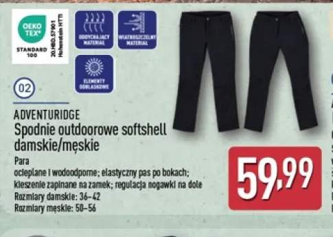 Spodnie outdoorowe softshell damskie Adventuridge +1 wariant