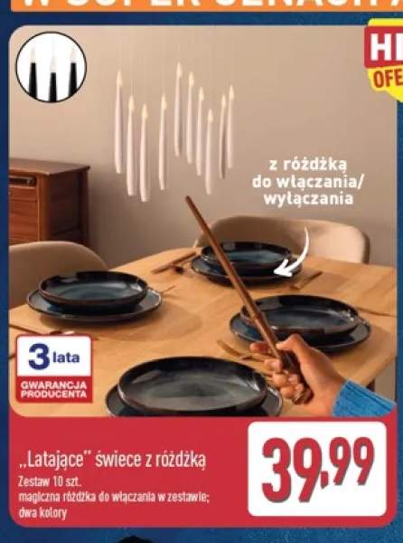Latające świece z różdżką