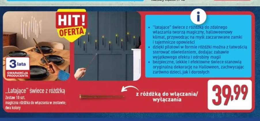 Latające świece z różdżką