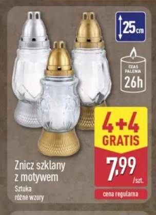Znicz szklany z motywem