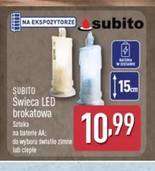 Świeca LED brokatowa Subito