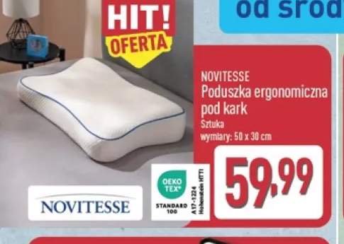 Poduszka ergonomiczna pod kark 50x30 cm Novitesse