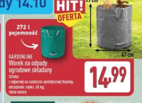 Worek na odpady ogrodowe składany 272 l Gardenline