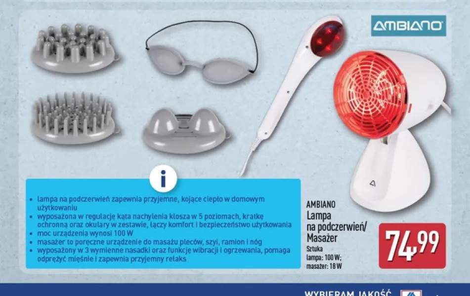 Lampa na podczerwień Ambiano +1 wariant