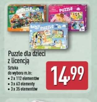 Puzzle dla dzieci z licencją 2x112 elementów +2 warianty