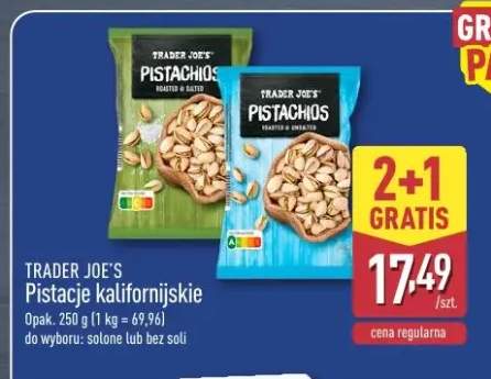 Pistacje kalifornijskie bez soli Trader Joe's +1 wariant