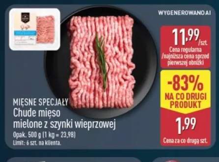 Chude mięso mielone z szynki wieprzowej Mięsne Specjały