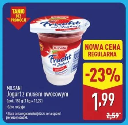 Jogurt z musem owocowym Milsani