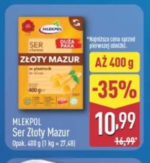 Ser Złoty Mazur w plastrach Mlekpol