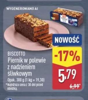 Piernik w polewie z nadzieniem śliwkowym Biscotto