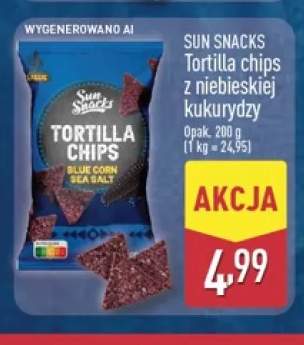 Tortilla chips z niebieskiej kukurydzy Sun Snacks