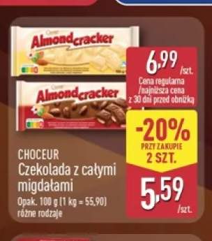 Czekolada z całymi migdałami Almondcracker mleczna Choceur +1 wariant