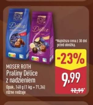 Praliny Délice z nadzieniem Milk Chocolates Moser Roth +1 wariant
