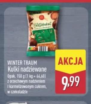 Kulki nadziewane z orzechowym nadzieniem i karmelizowanym cukrem w czekoladzie Winter Traum