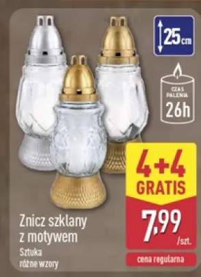 Znicz szklany z motywem