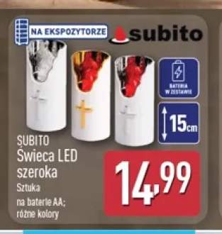 Świeca LED szeroka Subito