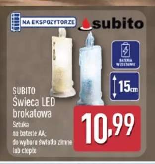 Świeca LED brokatowa Subito