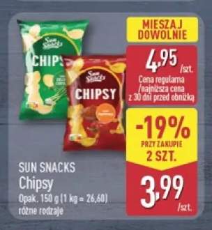 Chipsy zielona cebulka Sun Snacks +1 wariant