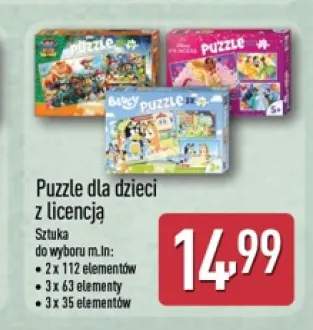 Puzzle dla dzieci z licencją 3x35 elementów +2 warianty